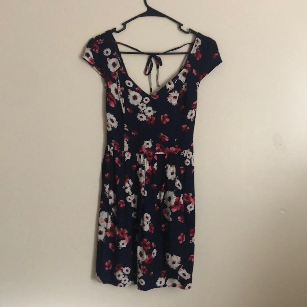 Hollister Navy Blue Floral Dress